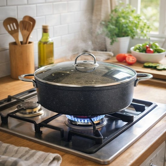 Gülsan 32cm Granit Basık Tencere Gülsan 32cm Granit Basık Tencere