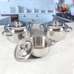Gülsan Aleyna 6 Parça Tencere Seti Çelik Kapaklı Gülsan Aleyna 6 Parça Tencere Seti Çelik Kapaklı