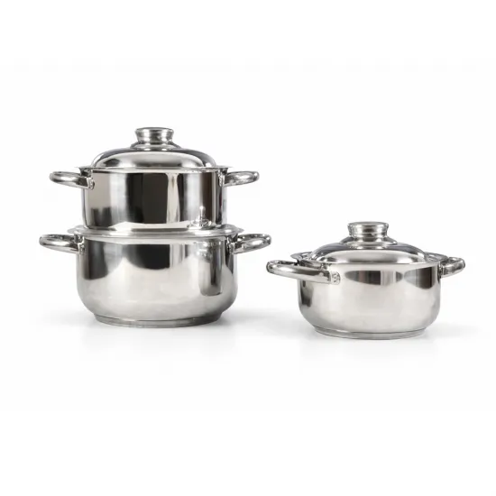 Gülsan Aleyna 6 Parça Tencere Seti Çelik Kapaklı