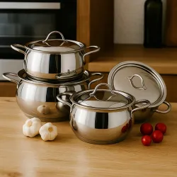 Gülsan Lara İnox 8 Parça Tencere Seti Gülsan Lara İnox 8 Parça Tencere Seti