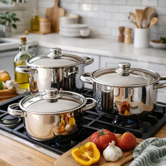 Gülsan Mega 9 Parça Tencere Seti ( Çelik Kapaklı )