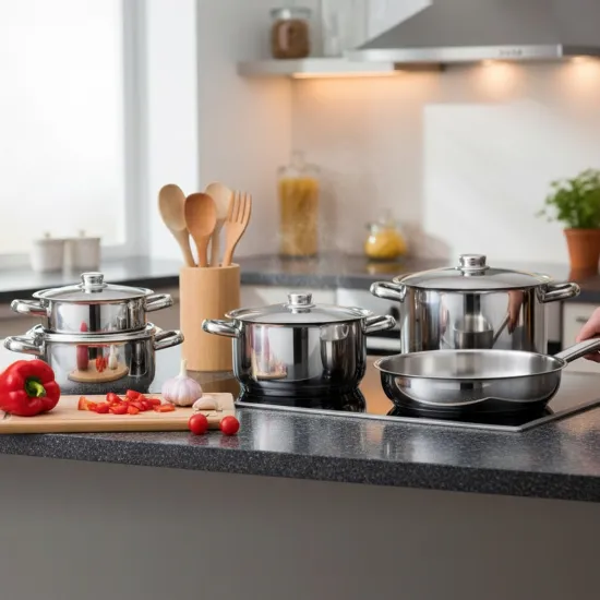 Gülsan Mega 9 Parça Tencere Seti ( Çelik Kapaklı )