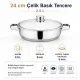 Gülsan Mega 24 cm Basık Çelik Tencere Gülsan Mega 24 cm Basık Çelik Tencere