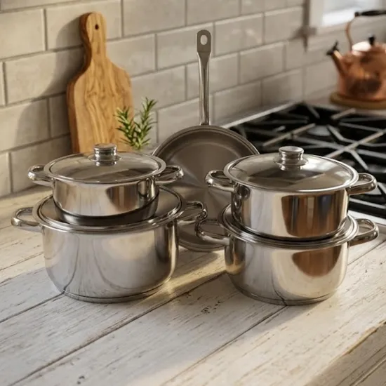 Gülsan Mega 9 Parça Tencere Seti ( Çelik Kapaklı )