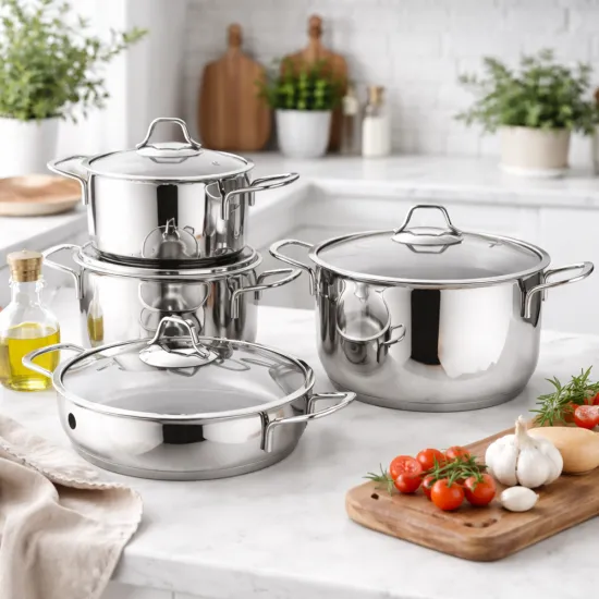 Gülsan Su 8 Parça Çelik Tencere Seti