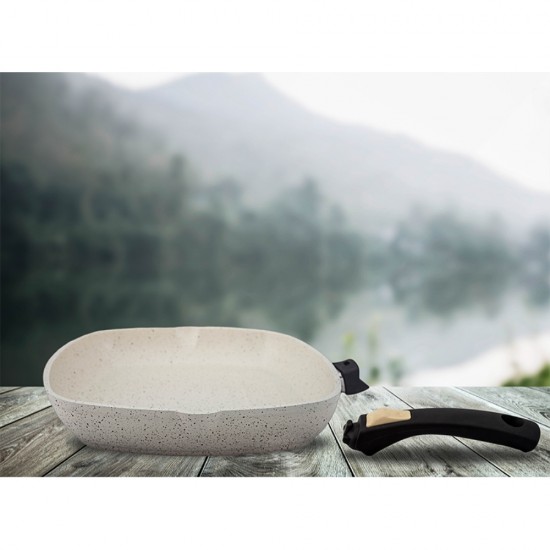 Takmatik Kulplu Granit Izgara Tava