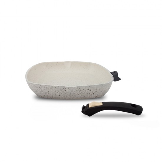 Takmatik Kulplu Granit Izgara Tava