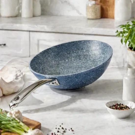 Gülsan Taş Mavisi Granit 28cm Wok Tava