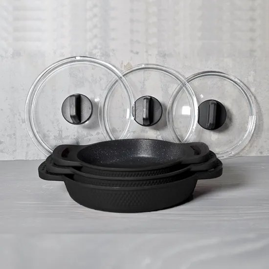 Gülsan Mina Kristal Granit Döküm 6 Parça Sahan Set 