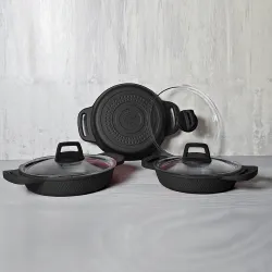 Gülsan Mina Kristal Granit Döküm 6 Parça Sahan Set 