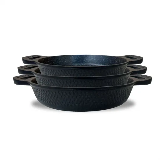 Gülsan Mina Kristal Granit Döküm 3 Parça Sahan Set 