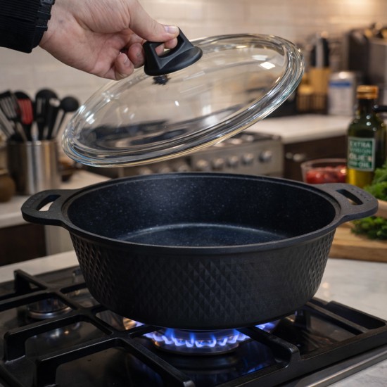 Gülsan Mina Granit Döküm Basık Tencere