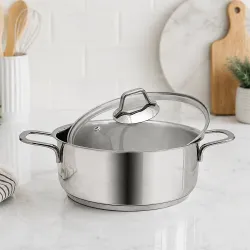 Gülsan Mega İnox 22 cm Basık Tencere Gülsan Mega İnox 22 cm Basık Tencere
