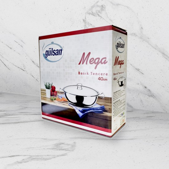 Gülsan Mega 40 cm Basık Çelik Tencere