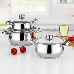 Gülsan Çakır 6 Parça Tencere Seti Çelik Kapaklı