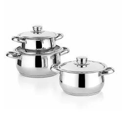 Gülsan Çakır 6 Parça Tencere Seti Çelik Kapaklı